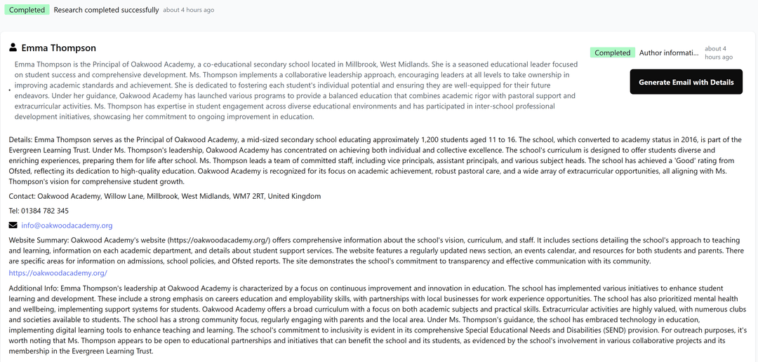 Deep Contact Research